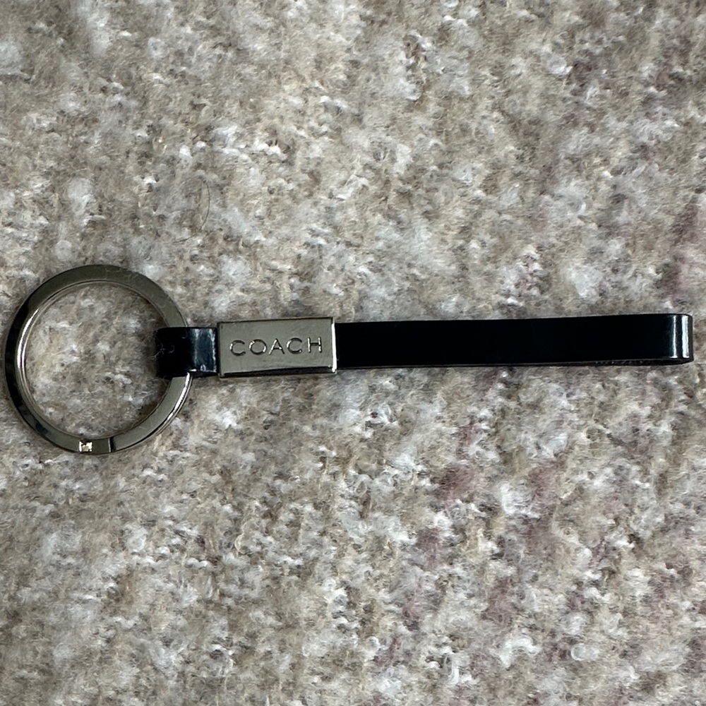 Coach Black Leather Key Holder